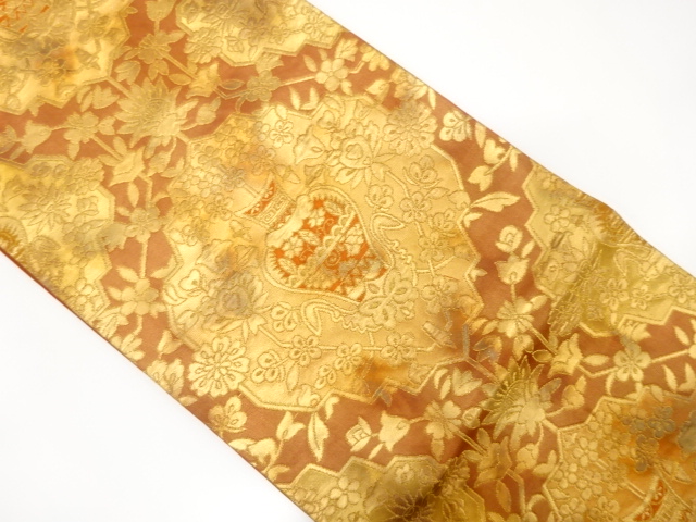 JAPANESE FUKURO OBI / WOVEN CHINESE FLOWER